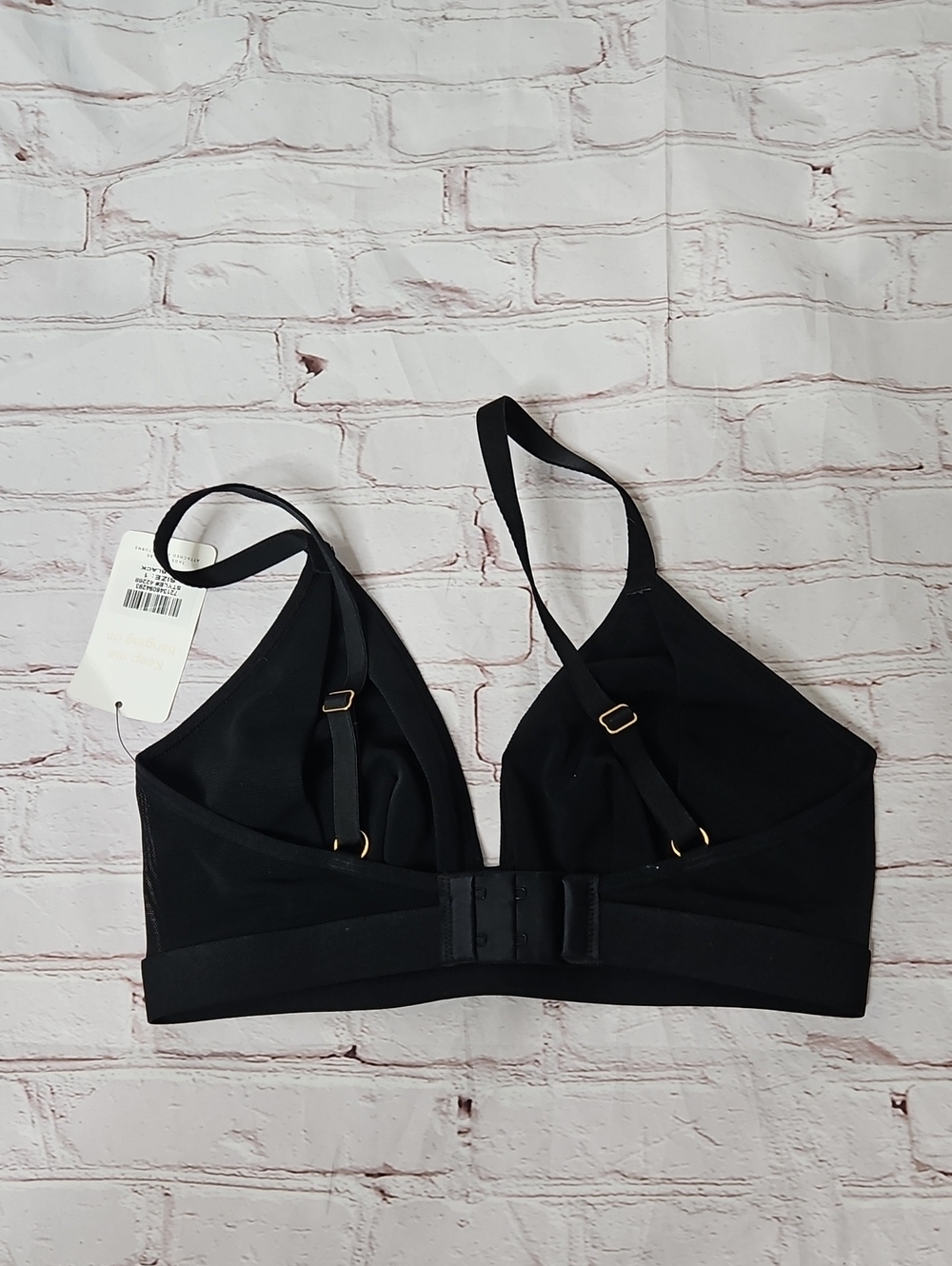 Lively Black Wireless Plunge Bralette Mesh Detail NWT Size 1 - Picture 2 of 7